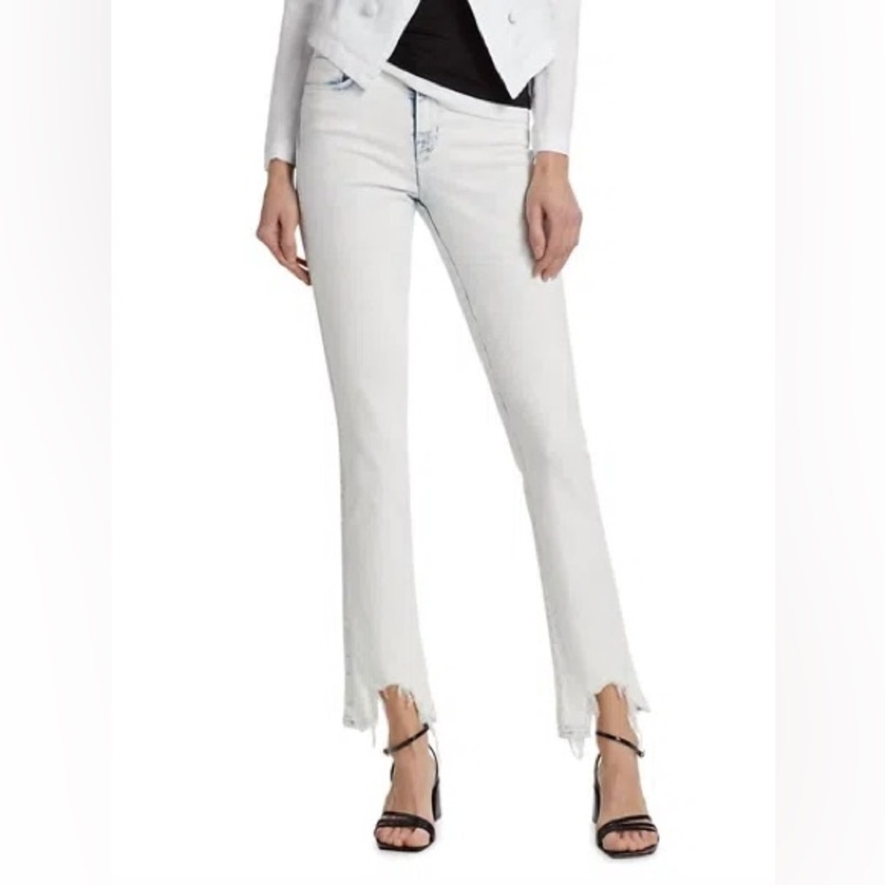 New Lâagence Harmon High Rise Slim Jeans Electra Light Wash Shark Bite Sz 28